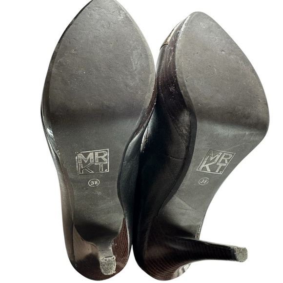 MRKT. Dark Brown And Bronze Platform Leather Pump 8M - Picture 9 of 9